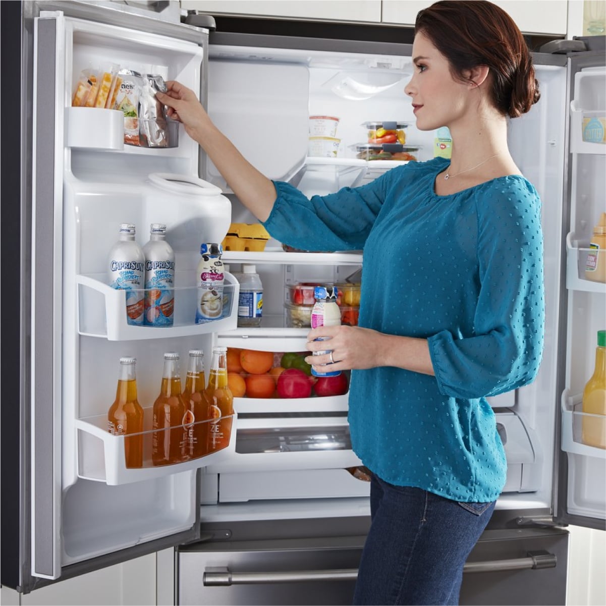 Maytag Standard-Depth 24.7-cu ft 3 -Door 36-in Wide French Door Refrigerator with Ice Maker with Water and Ice Dispenser ( Fingerprint Resistant Stainless Steel ) ENERGY STAR Certified