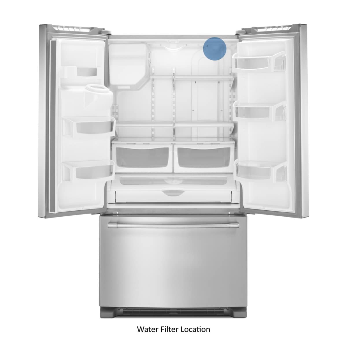Maytag Standard-Depth 24.7-cu ft 3 -Door 36-in Wide French Door Refrigerator with Ice Maker with Water and Ice Dispenser ( Fingerprint Resistant Stainless Steel ) ENERGY STAR Certified