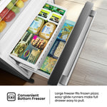Hisense 17.2-cu ft Counter-Depth 32-in Wide Bottom-Freezer Refrigerator Fingerprint Resistant Stainless Steel ) ENERGY STAR Certified