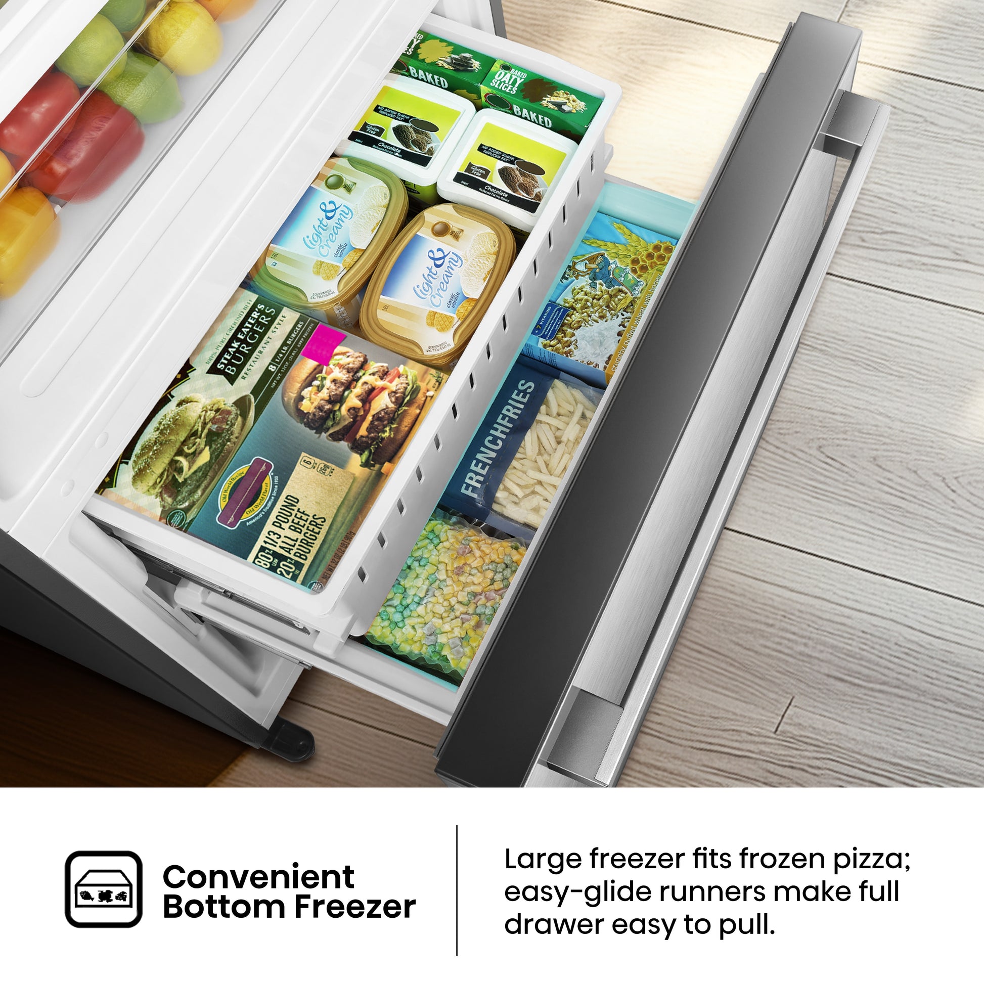 Hisense 17.2-cu ft Counter-Depth 32-in Wide Bottom-Freezer Refrigerator Fingerprint Resistant Stainless Steel ) ENERGY STAR Certified