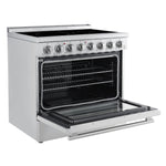 FORNO Paolo 36-in Glass Top 6 burners 5.44-cu ft Convection Oven Freestanding Electric Range ( Stainless steel
