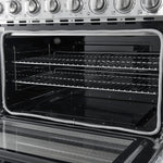 FORNO Paolo 36-in Glass Top 6 burners 5.44-cu ft Convection Oven Freestanding Electric Range ( Stainless steel