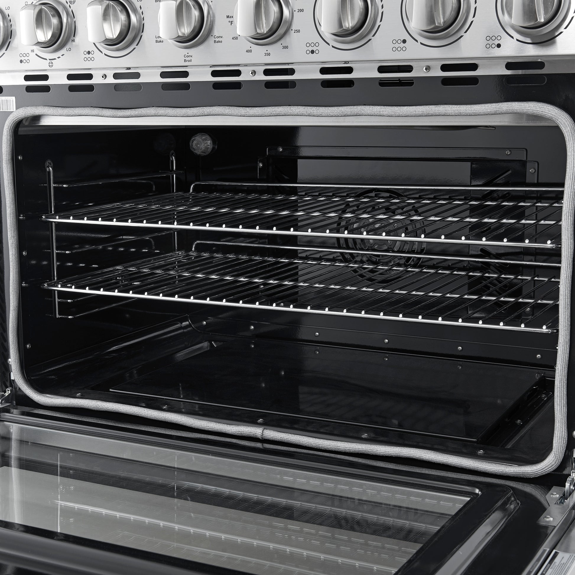 FORNO Paolo 36-in Glass Top 6 burners 5.44-cu ft Convection Oven Freestanding Electric Range ( Stainless steel