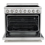 FORNO Paolo 36-in Glass Top 6 burners 5.44-cu ft Convection Oven Freestanding Electric Range ( Stainless steel