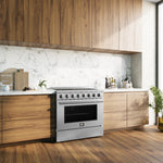 FORNO Paolo 36-in Glass Top 6 burners 5.44-cu ft Convection Oven Freestanding Electric Range ( Stainless steel
