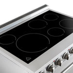 FORNO Paolo 36-in Glass Top 6 burners 5.44-cu ft Convection Oven Freestanding Electric Range ( Stainless steel
