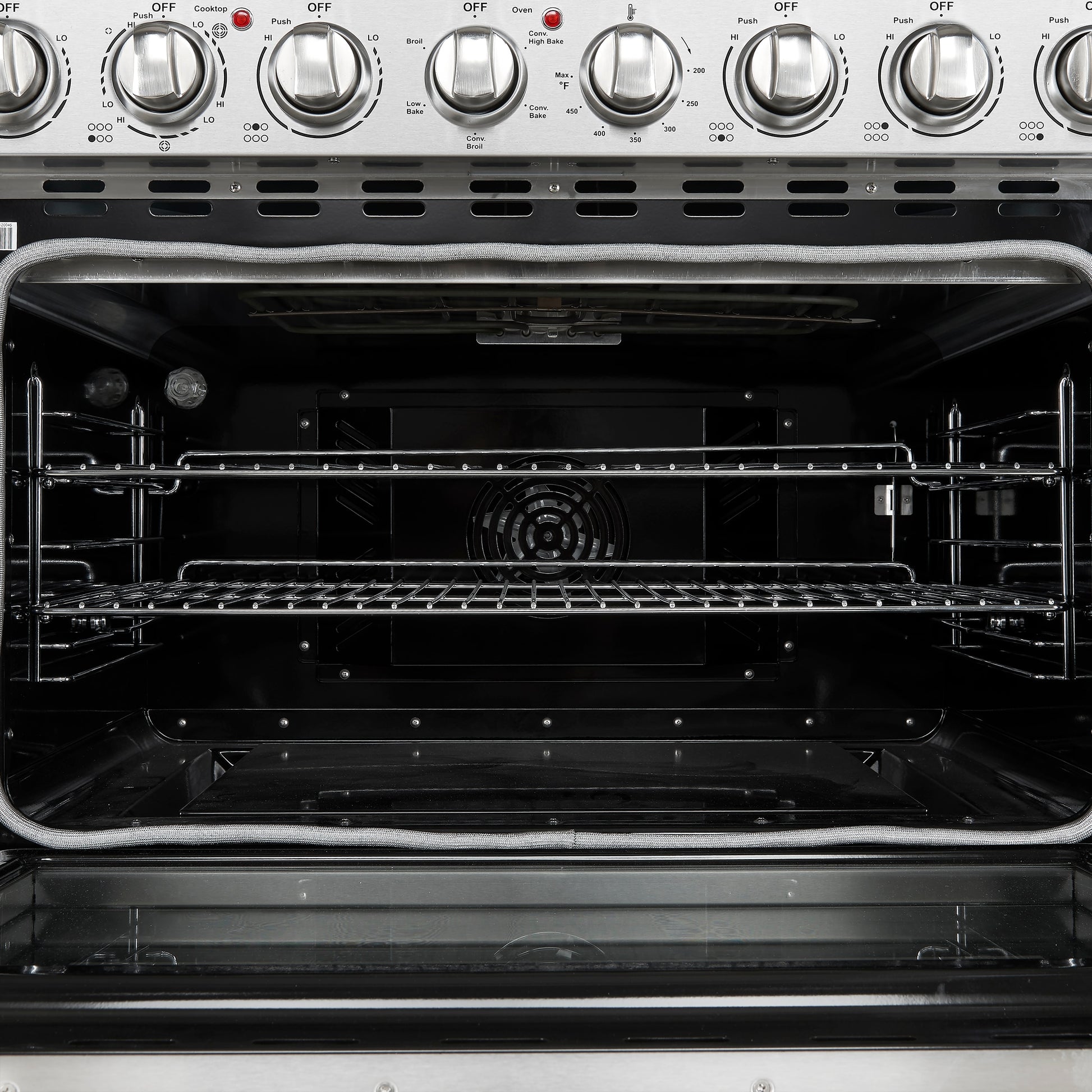 FORNO Paolo 36-in Glass Top 6 burners 5.44-cu ft Convection Oven Freestanding Electric Range ( Stainless steel