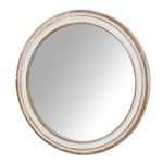LOVMOR 28 Inch Round Wall Mirror Bathroom Vanity Wooden Farmhouse Style