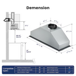 VIKIO 30-in Ductless 800-CFM Recirculating Stainless Steel Insert Under Cabinet Range Hood with Charcoal Filter, E690-30-M17  RB10-30 HB0130AH *JR2508, Retail: $308.99, FINAL PRICE: $159.99 + TAX