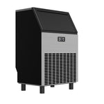 SIMZLIFE 200lbs/24H Commercial Ice Maker Machine with 65 lbs Storage and Smart LCD Panel in Silver Stainless Steel