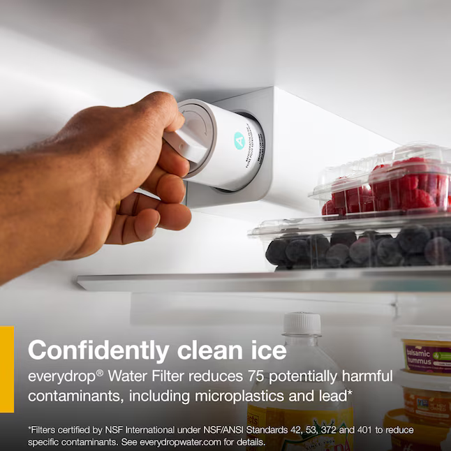 Whirlpool Standard-Depth 29.58-cu ft 3-Door French Door Refrigerator with Ice Maker with Water and Ice Dispenser (Fingerprint Resistant Stainless Finish), WRFF3536SZ/00 *JR2508, Retail: $2,999.00, FINAL PRICE: $1,499.99 + TAX