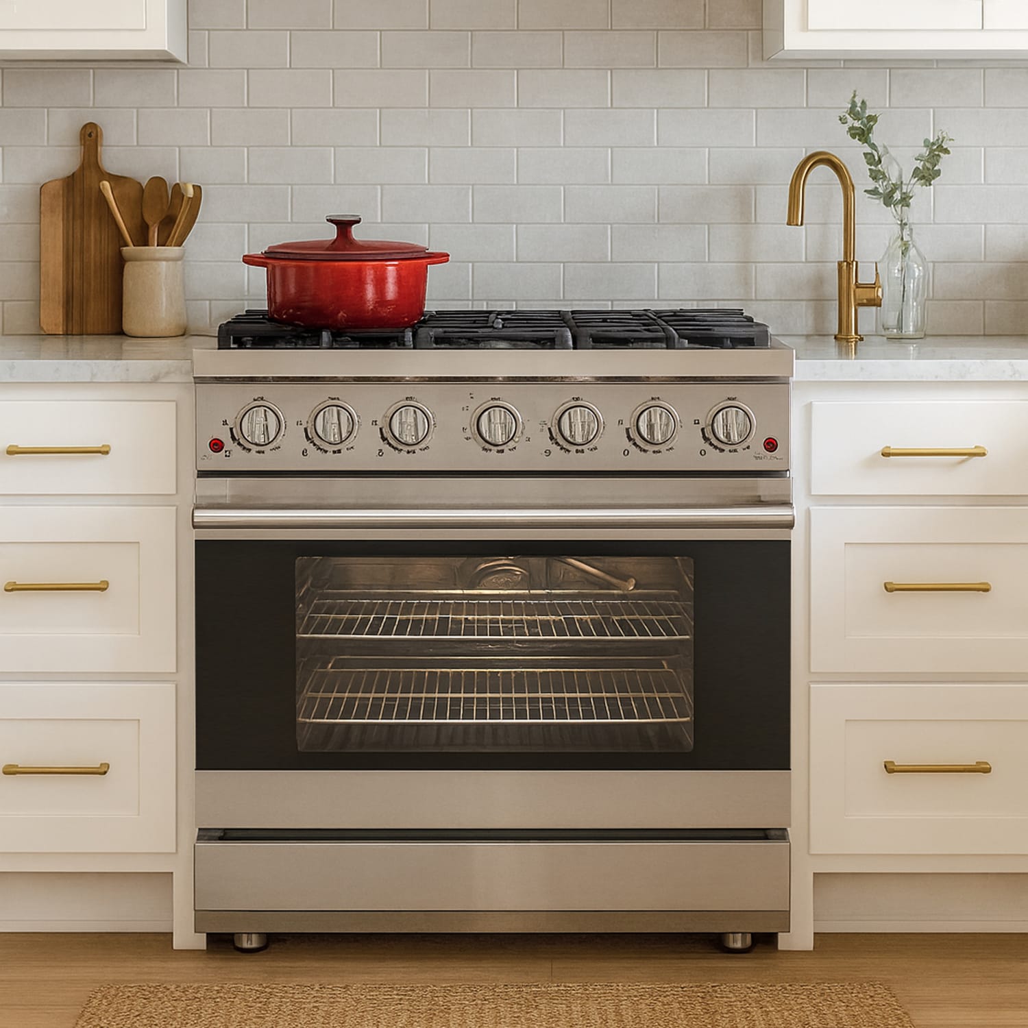 DURO 36-in 6 burners 5.5-cu ft Convection Oven Freestanding Natural Gas Range ( Stainless Steel )