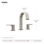 Moen Avri Chrome Widespread 2-handle WaterSense High-arc Commercial/Residential