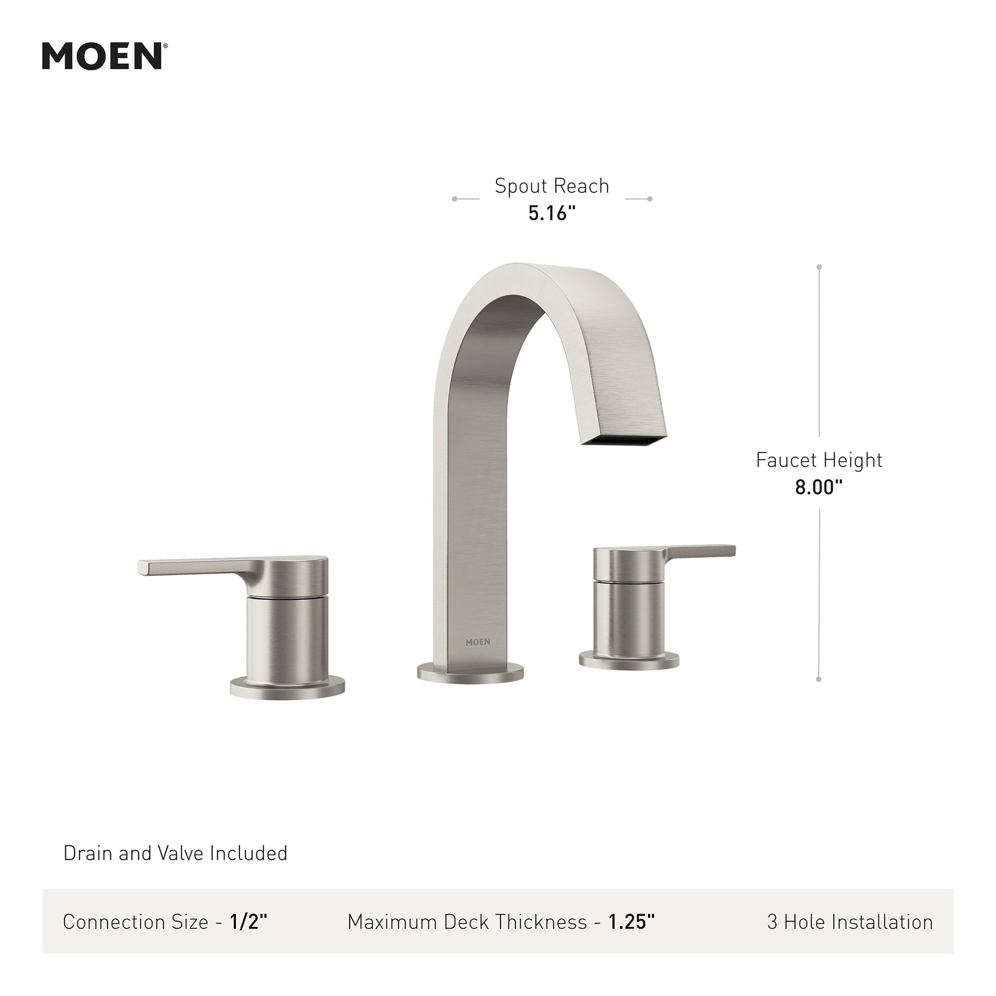 Moen Avri Chrome Widespread 2-handle WaterSense High-arc Commercial/Residential, MSRP: $159, FINAL PRICE: $99.99 + TAX