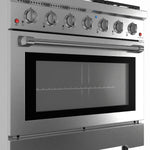 NXR Duro 36-in 6 burners 5.5-cu ft Convection Oven Freestanding Liquid Propane Gas Range ( Stainless Steel