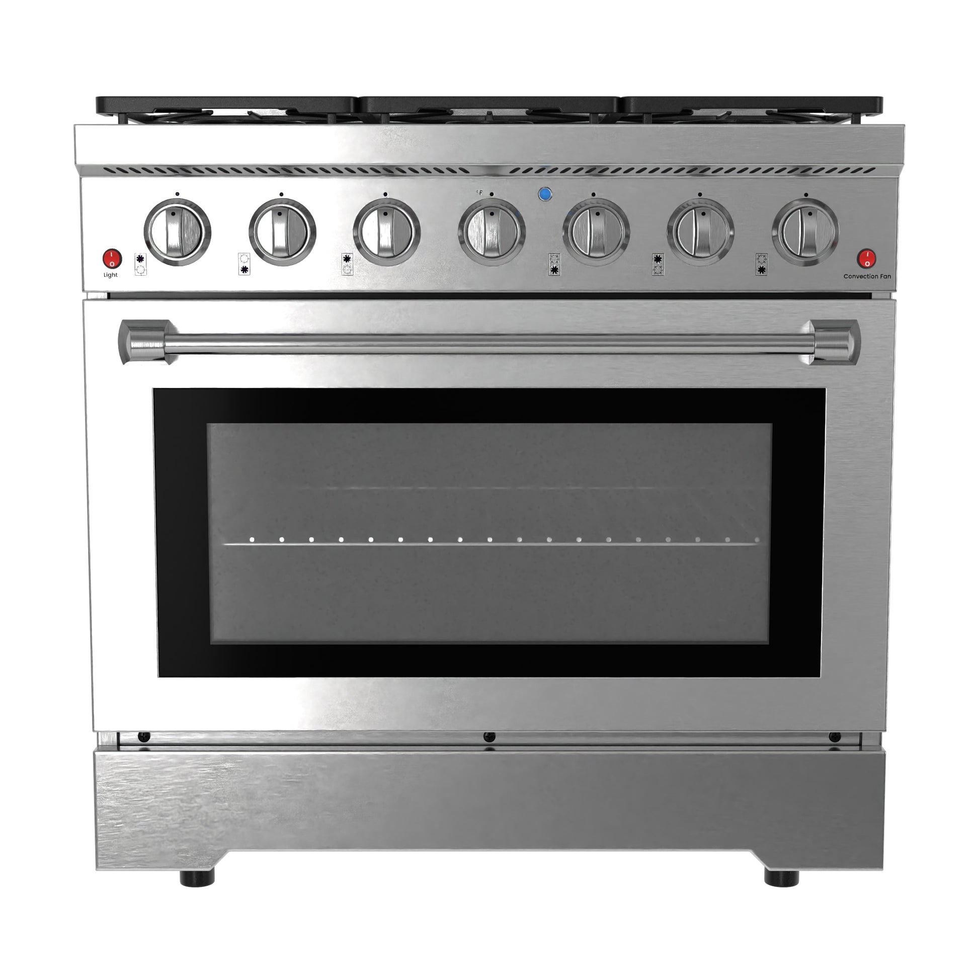 NXR Duro 36-in 6 burners 5.5-cu ft Convection Oven Freestanding Liquid Propane Gas Range ( Stainless Steel