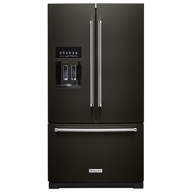 KitchenAid Standard-Depth 27-cu ft 3-Door 36-in French Door Refrigerator with Water and Ice Dispenser (Black), KRFF577KBS/03 *JR2511, Retail: $3,799.00, FINAL PRICE: $1,799.99 + TAX