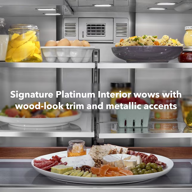 KitchenAid Standard-Depth 27-cu ft 3-Door 36-in French Door Refrigerator with Water and Ice Dispenser (Black), KRFF577KBS/03 *JR2511, Retail: $3,799.00, FINAL PRICE: $1,799.99 + TAX