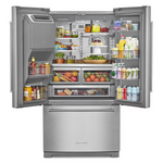 KitchenAid Standard-Depth 27-cu ft 3-Door 36-in French Door Refrigerator with Ice Maker with Water and Ice Dispenser (Stainless Steel with PrintShield Finish), KRFF577KPS/02 *JR2510, Retail: $3,699.00, FINAL PRICE: $1,799.99 + TAX
