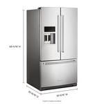 KitchenAid Standard-Depth 27-cu ft 3-Door 36-in French Door Refrigerator with Ice Maker with Water and Ice Dispenser (Stainless Steel with PrintShield Finish), KRFF577KPS/02 *JR2510, Retail: $3,699.00, FINAL PRICE: $1,799.99 + TAX