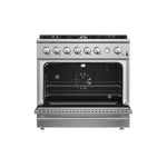 FORNO Marco 36-in 6 burners 5.32-cu ft Convection Oven Freestanding Natural Gas Range ( Stainless Steel )