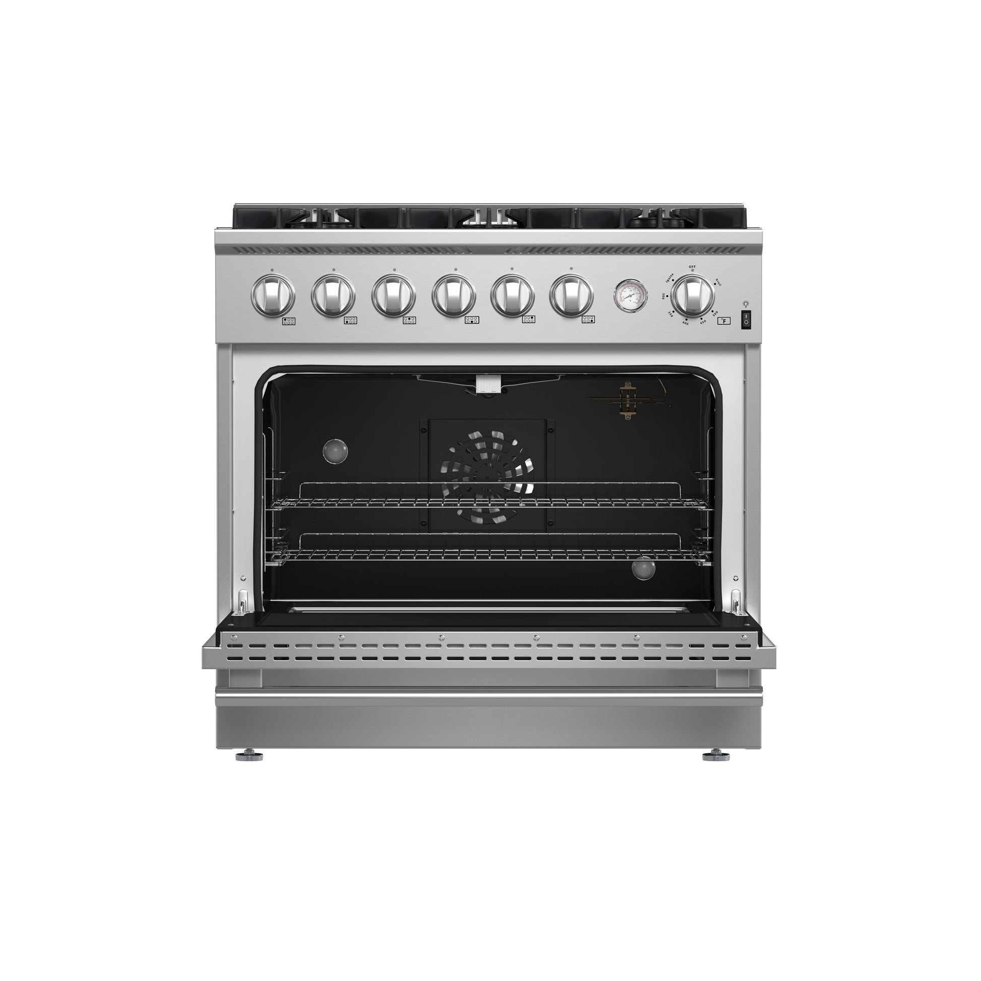 FORNO Marco 36-in 6 burners 5.32-cu ft Convection Oven Freestanding Natural Gas Range ( Stainless Steel )
