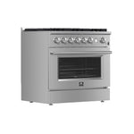 FORNO Marco 36-in 6 burners 5.32-cu ft Convection Oven Freestanding Natural Gas Range ( Stainless Steel )