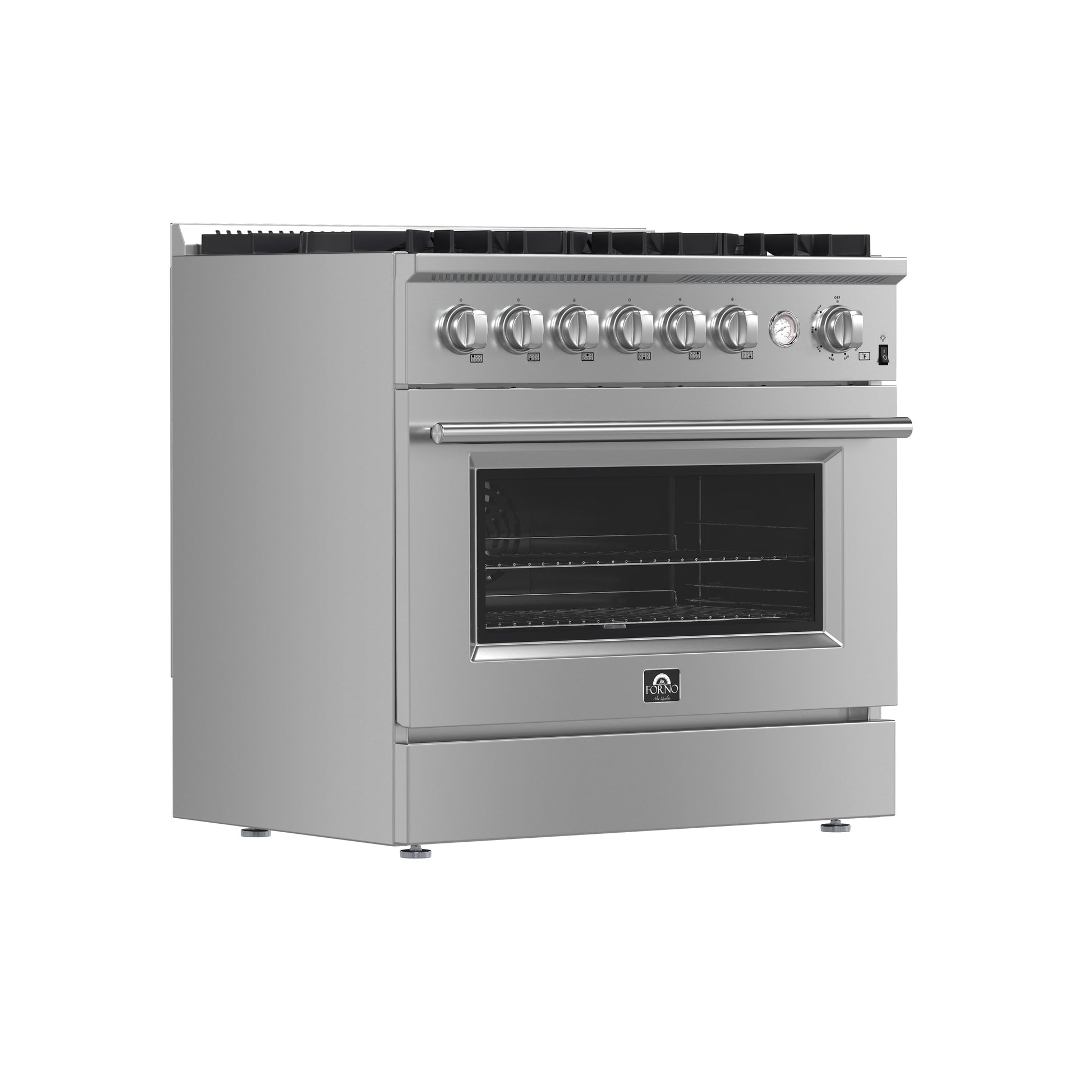 FORNO Marco 36-in 6 burners 5.32-cu ft Convection Oven Freestanding Natural Gas Range ( Stainless Steel )