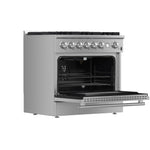 FORNO Marco 36-in 6 burners 5.32-cu ft Convection Oven Freestanding Natural Gas Range ( Stainless Steel )