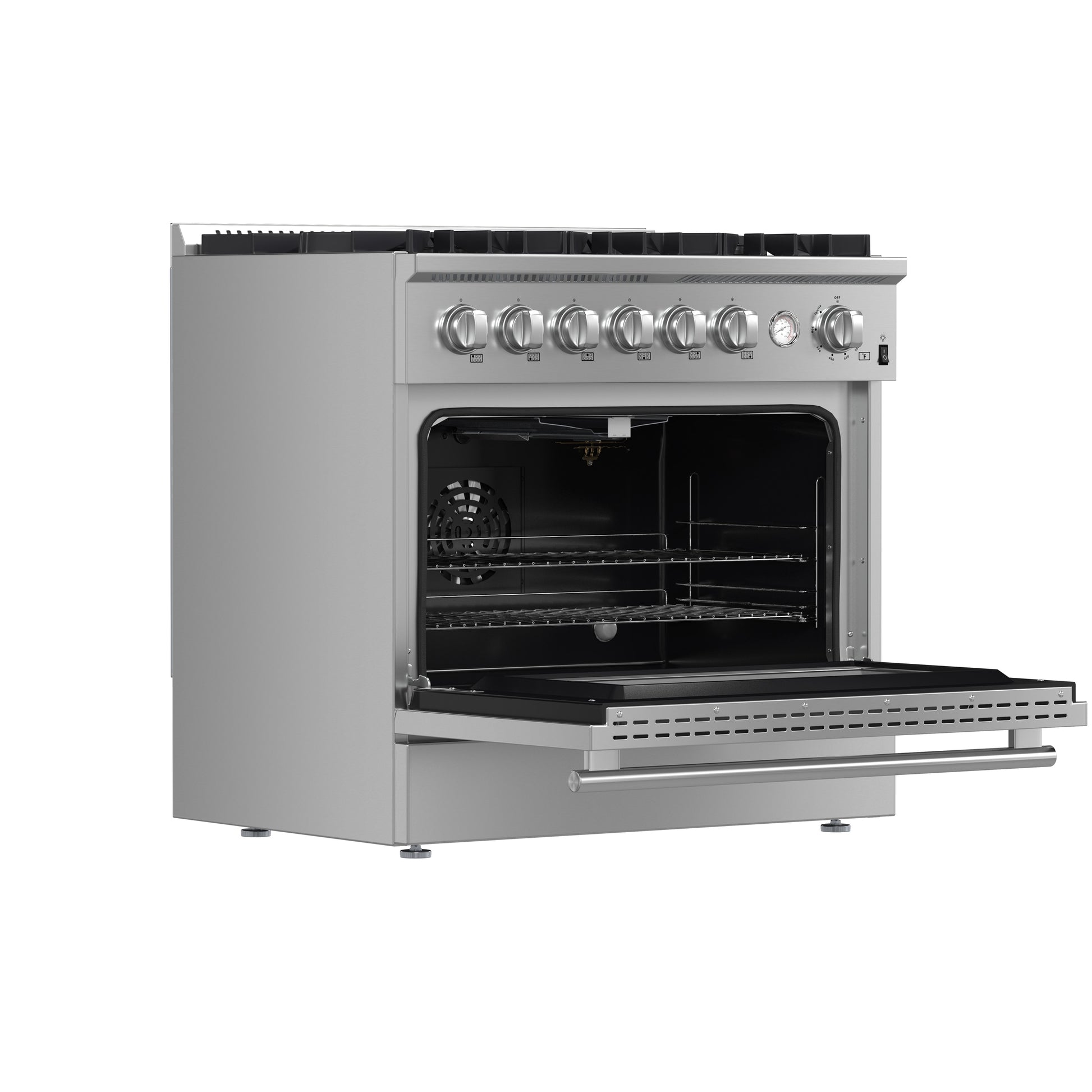 FORNO Marco 36-in 6 burners 5.32-cu ft Convection Oven Freestanding Natural Gas Range ( Stainless Steel )