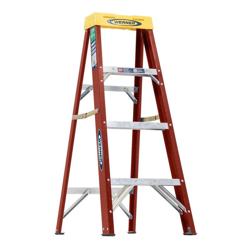 Werner FS204P2025 4-ft ( 8-ft Reach Height ) Fiberglass Type 2 - 225 lbs. Load Capacity Step