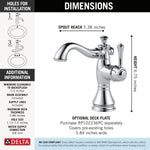 Delta Cassidy Single Handle Bathroom Faucet in Chrome, 597LF-MPU, MRSP: $456, FINAL PRICE: $ + TAX