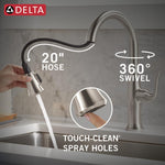 Delta Levette Stainless Steel Single Handle Deck-mount Pull-down Kitchen Faucet with Sprayer (Includes Deck Plate)