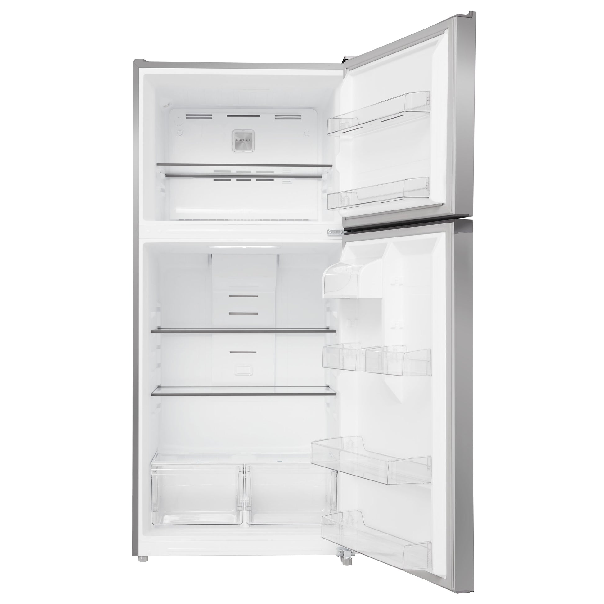 Midea Fingerprint Resistant 18.1-cu ft Standard-Depth 30-in Wide Top-Freezer Refrigerator ( Stainless Steel ) Garage Ready ENERGY STAR Certified