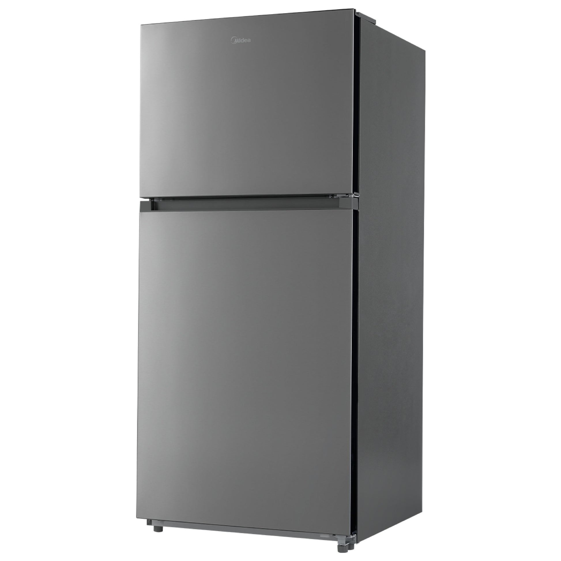 Midea Fingerprint Resistant 18.1-cu ft Standard-Depth 30-in Wide Top-Freezer Refrigerator ( Stainless Steel ) Garage Ready ENERGY STAR Certified