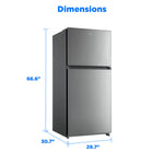 Midea Fingerprint Resistant 18.1-cu ft Standard-Depth 30-in Wide Top-Freezer Refrigerator ( Stainless Steel ) Garage Ready ENERGY STAR Certified