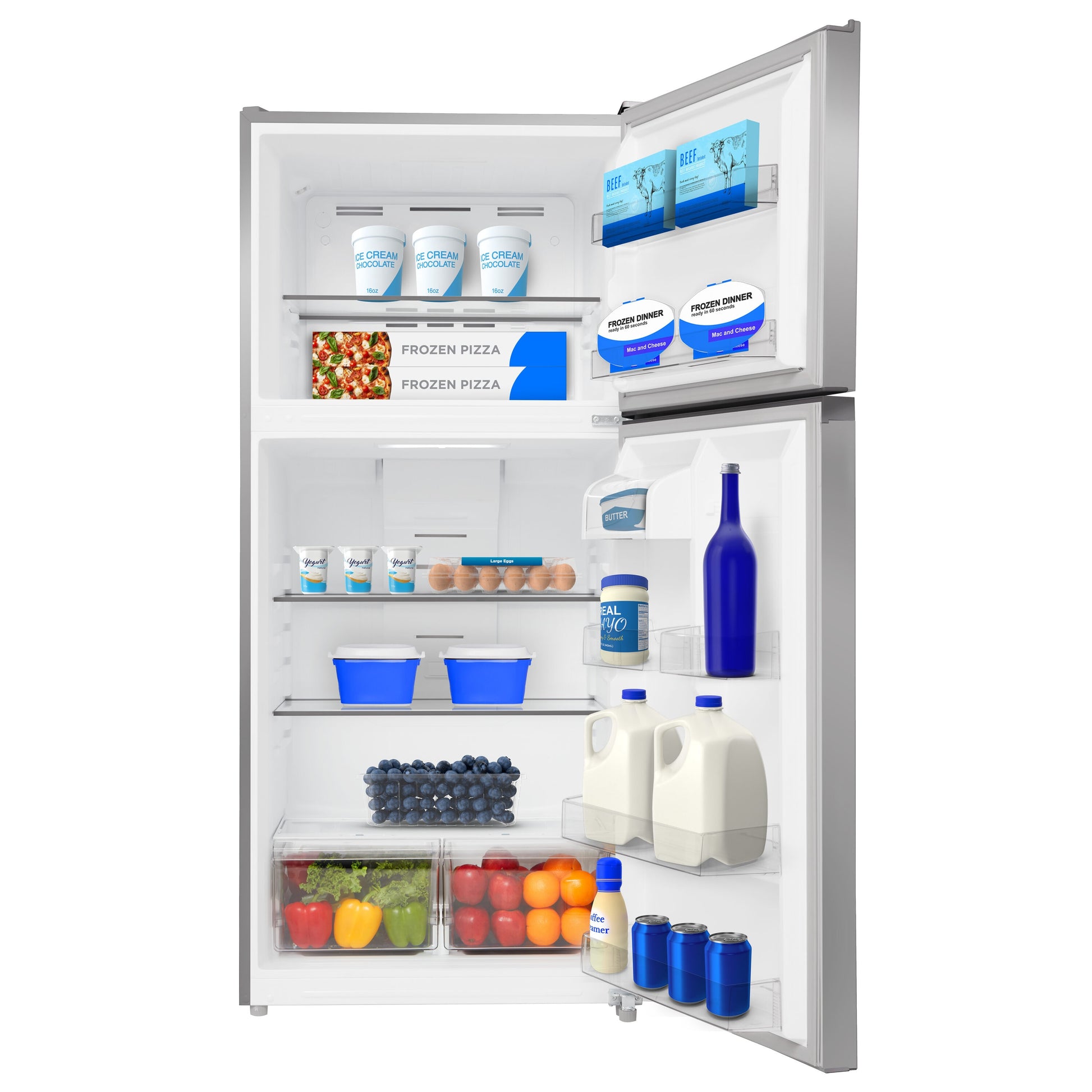 Midea Fingerprint Resistant 18.1-cu ft Standard-Depth 30-in Wide Top-Freezer Refrigerator ( Stainless Steel ) Garage Ready ENERGY STAR Certified