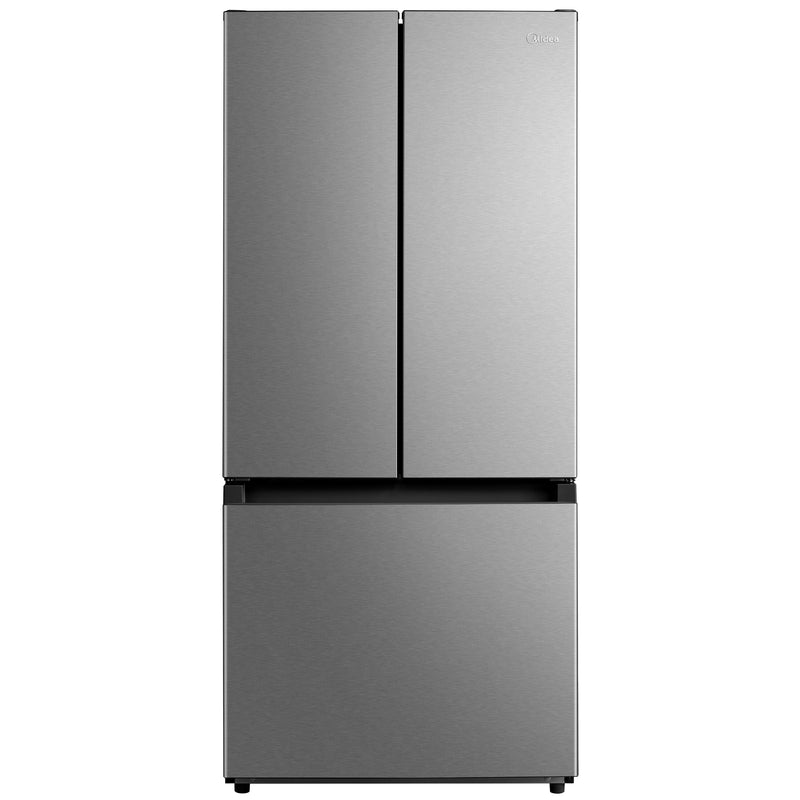 Midea Standard-Depth 18.4-cu ft 3 -Door 30-in Wide with Optional (sold separately) Ice Maker ( Stainless