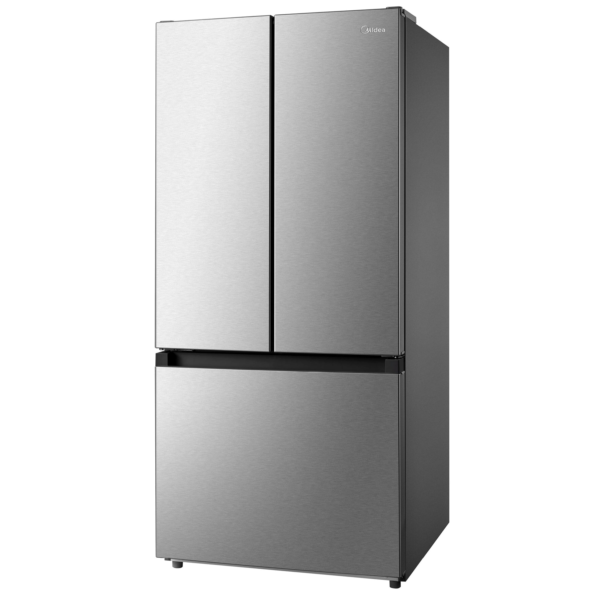 Midea Standard-Depth 18.4-cu ft 3 -Door 30-in Wide with Optional (sold separately) Ice Maker ( Stainless