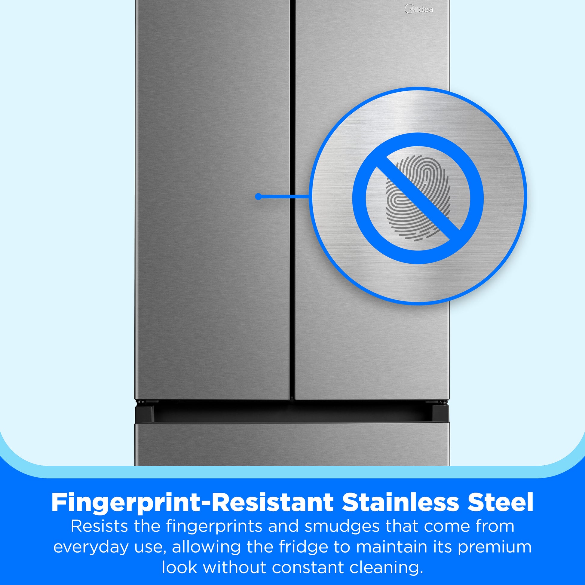 Midea Standard-Depth 18.4-cu ft 3 -Door 30-in Wide with Optional (sold separately) Ice Maker ( Stainless