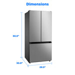 Midea Standard-Depth 18.4-cu ft 3 -Door 30-in Wide with Optional (sold separately) Ice Maker ( Stainless