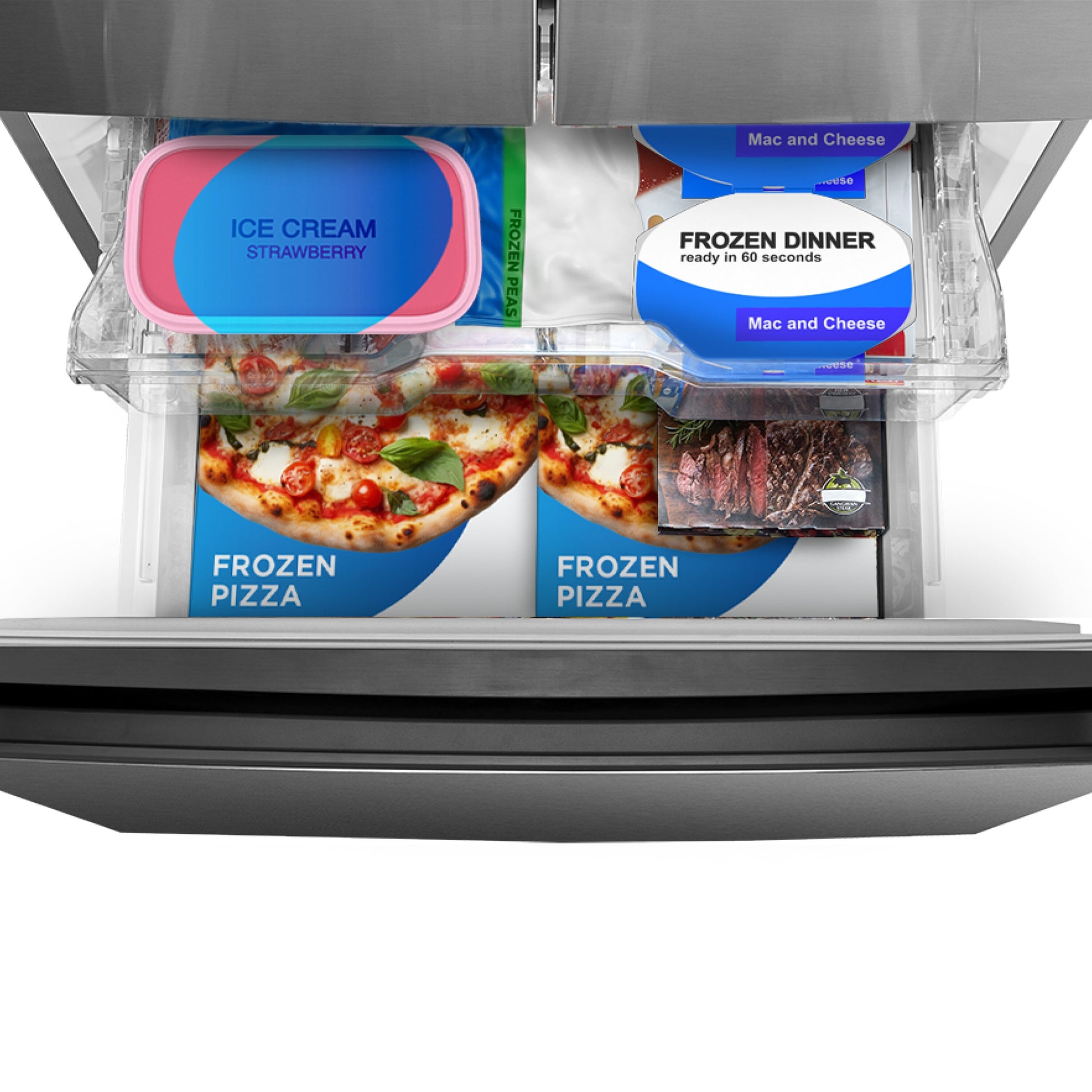 Midea Standard-Depth 18.4-cu ft 3 -Door 30-in Wide with Optional (sold separately) Ice Maker ( Stainless