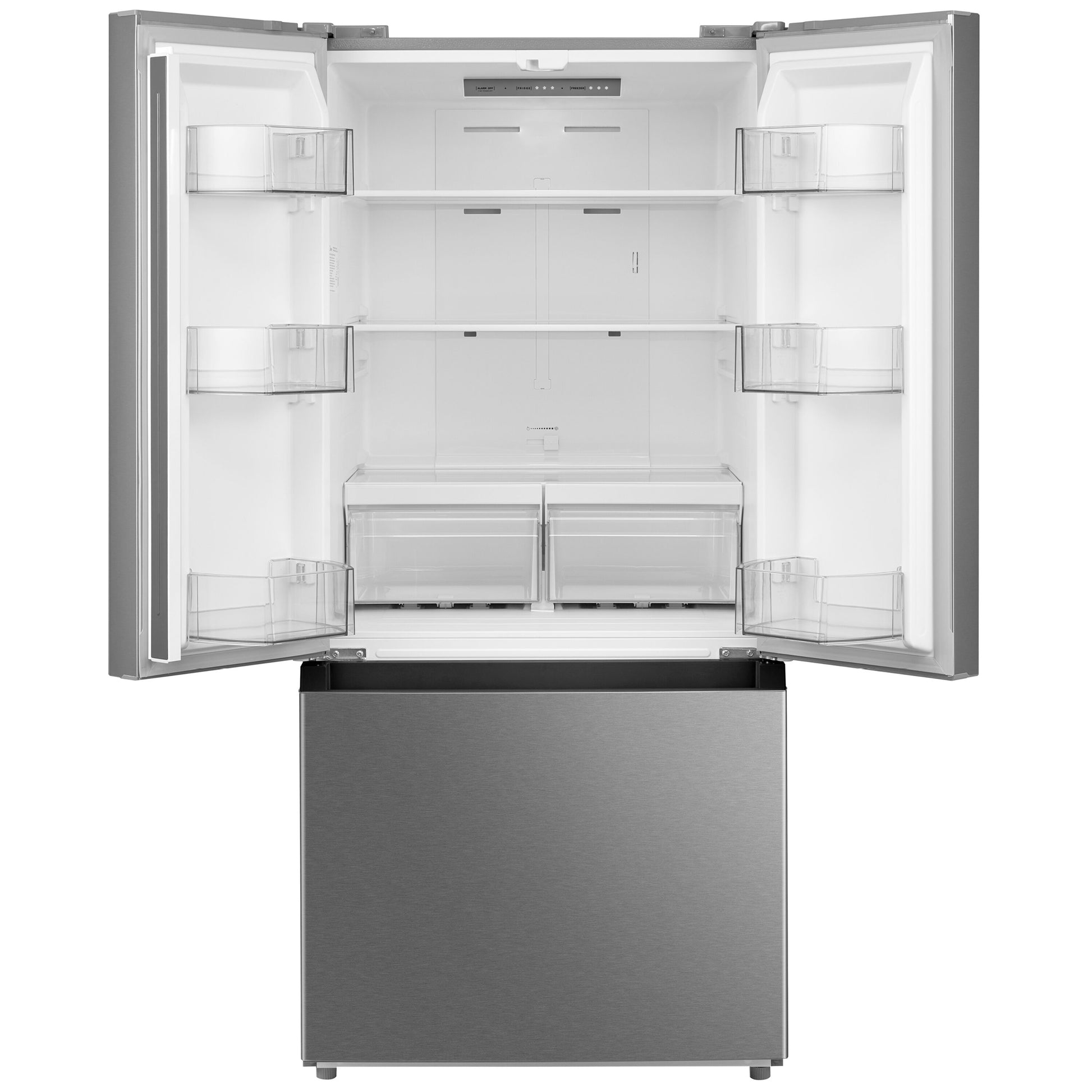 Midea Standard-Depth 18.4-cu ft 3 -Door 30-in Wide with Optional (sold separately) Ice Maker ( Stainless