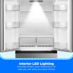 Midea Standard-Depth 18.4-cu ft 3 -Door 30-in Wide with Optional (sold separately) Ice Maker ( Stainless