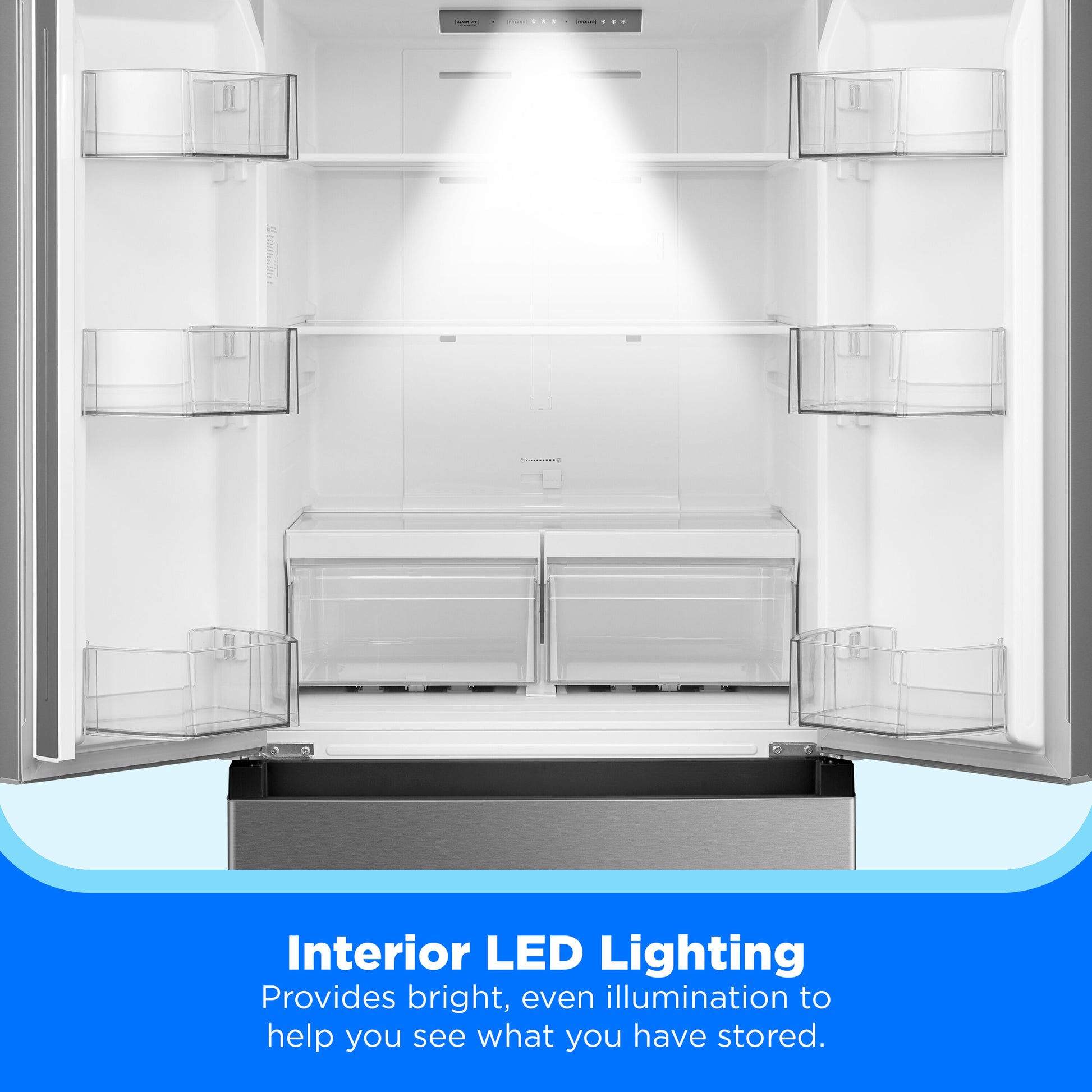 Midea Standard-Depth 18.4-cu ft 3 -Door 30-in Wide with Optional (sold separately) Ice Maker ( Stainless
