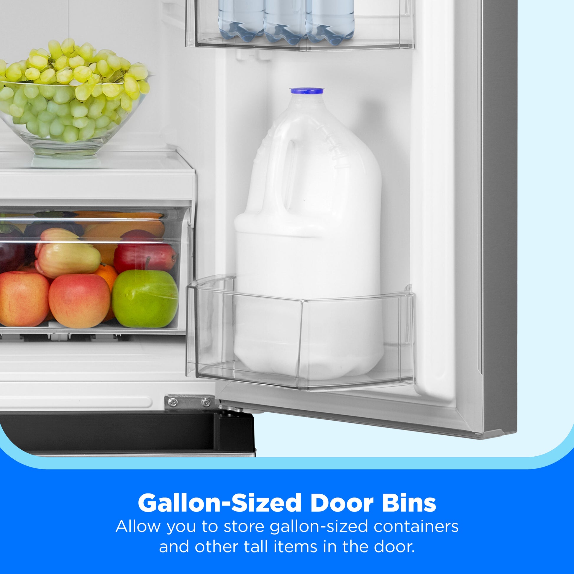 Midea Standard-Depth 18.4-cu ft 3 -Door 30-in Wide with Optional (sold separately) Ice Maker ( Stainless