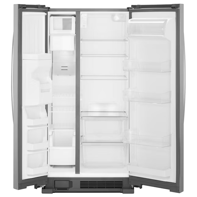 Whirlpool 24.6-cu ft Standard-Depth 36-in Wide Side-by-Side Refrigerator with Ice Maker + Water and Ice Dispenser (Fingerprint Resistant Stainless Finish), WRS315SDHZ/19 *JR2510, Retail: $1,699.00, FINAL PRICE: $799.99 + TAX
