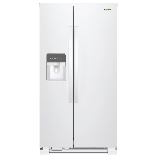 Whirlpool 24.6-cu ft Standard-Depth 36-in Side-by-Side Refrigerator with Ice Maker + Water and Ice Dispenser (White), WRS315SDHW *JR2512, Retail: $1,643.00, FINAL PRICE: $799.99 + TAX
