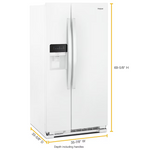Whirlpool 24.6-cu ft Standard-Depth 36-in Side-by-Side Refrigerator with Ice Maker + Water and Ice Dispenser (White), WRS315SDHW *JR2512, Retail: $1,643.00, FINAL PRICE: $799.99 + TAX