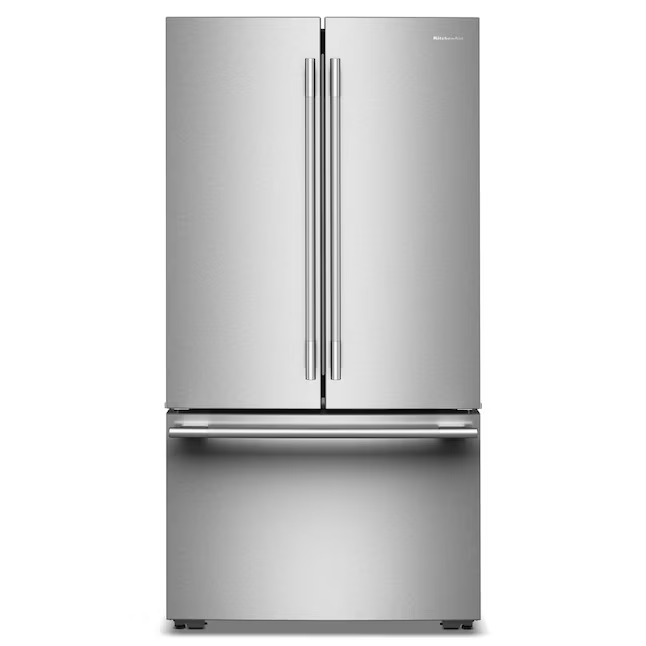 KitchenAid Counter-Depth 24.3-cu ft 3 -Door 36-in Wide French Door Refrigerator with Ice Maker with Water Dispenser ( PrintShield Stainless ) ENERGY STAR Certified